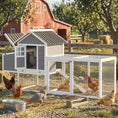 Load image into Gallery viewer, 82" Wooden Chicken Coop, Large Outdoor Hen House Poultry Hutch for 2-3 Hens, Chicken House with Nesting Box, Pull-on Tray, Waterproof Roof, Ramp and Roosting Bars for Backyard, Gray