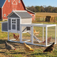 Load image into Gallery viewer, 82" Wooden Chicken Coop, Large Outdoor Hen House Poultry Hutch for 2-3 Hens, Chicken House with Nesting Box, Pull-on Tray, Waterproof Roof, Ramp and Roosting Bars for Backyard, Gray