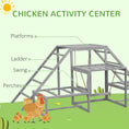 Load image into Gallery viewer, PawHut Chicken Perch for Coop with Swing Set, Chicken Toys, Chicken Coop Accessories for Poultry Run with Wood Stand, Ladder, Platforms, for 10-15 Chickens, Gray