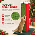 Load image into Gallery viewer, Cat Scratching Post for Indoor Cats, 81cm Tall Cat Scratcher with Sisal Rope, Hanging Bell Toy and Stable Base, Green and Red