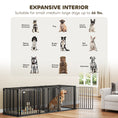 Load image into Gallery viewer, 83"L Heavy Duty Dog Crate, Extra Large Metal Dog Cage Kennel with Divider and Mat for Small Medium Large Breeds, Modular Puppy Playpen with Double Doors for Indoor Outdoor, Black