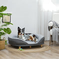 Load image into Gallery viewer, Dog Sofa Bed for Large Sized Pet, Cat Sofa with Soft Velvet Fabric, Removable Cushion, Washable Cover, Anti-Slip Foot Pads, 55 lbs Dog Couch, Grey