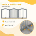 Load image into Gallery viewer, Freestanding Pet Gate Wooden Dog Gate with Support Feet Foldable Pet Fence Safety Barrier for the House Doorway Stairs Light Grey