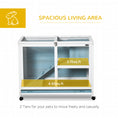 Load image into Gallery viewer, PawHut Rabbit Hutch with Wheels, Desk and Side Table Sized, Wooden Rabbit Cage, Waterproof Small Bunny Cage with Removable Tray, Openable Roof, for Indoor & Outdoor, Light Blue