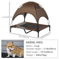 Load image into Gallery viewer, Elevated Dog Bed with Canopy, Portable Raised Dog Cot for L Sized Dogs, Indoor & Outdoor, 36" x 30" x 35", Coffee
