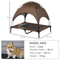 Load image into Gallery viewer, Raised Dog Bed Waterproof Elevated Pet Cot with Breathable Mesh UV Protection Canopy Brown, for Large Dogs, 92 x 76 x 90cm
