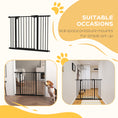 Load image into Gallery viewer, Dog Gate Stair Gate Pressure Fit Pets Barrier Auto Close for Doorway Hallway, 74-100cm Wide Adjustable, Black