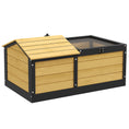 Load image into Gallery viewer, Wooden Tortoise House Tortoise Table with Hide Shelter Run, Openable Top, Tray, Yellow