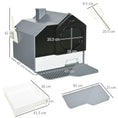 Load image into Gallery viewer, Hooded Cat Litter Tray with Scoop, Cat Litter Box with Drawer Pan, Handle, Deodorants, Hut Design, Front Entrance, 47 x 45 x 42cm - Grey