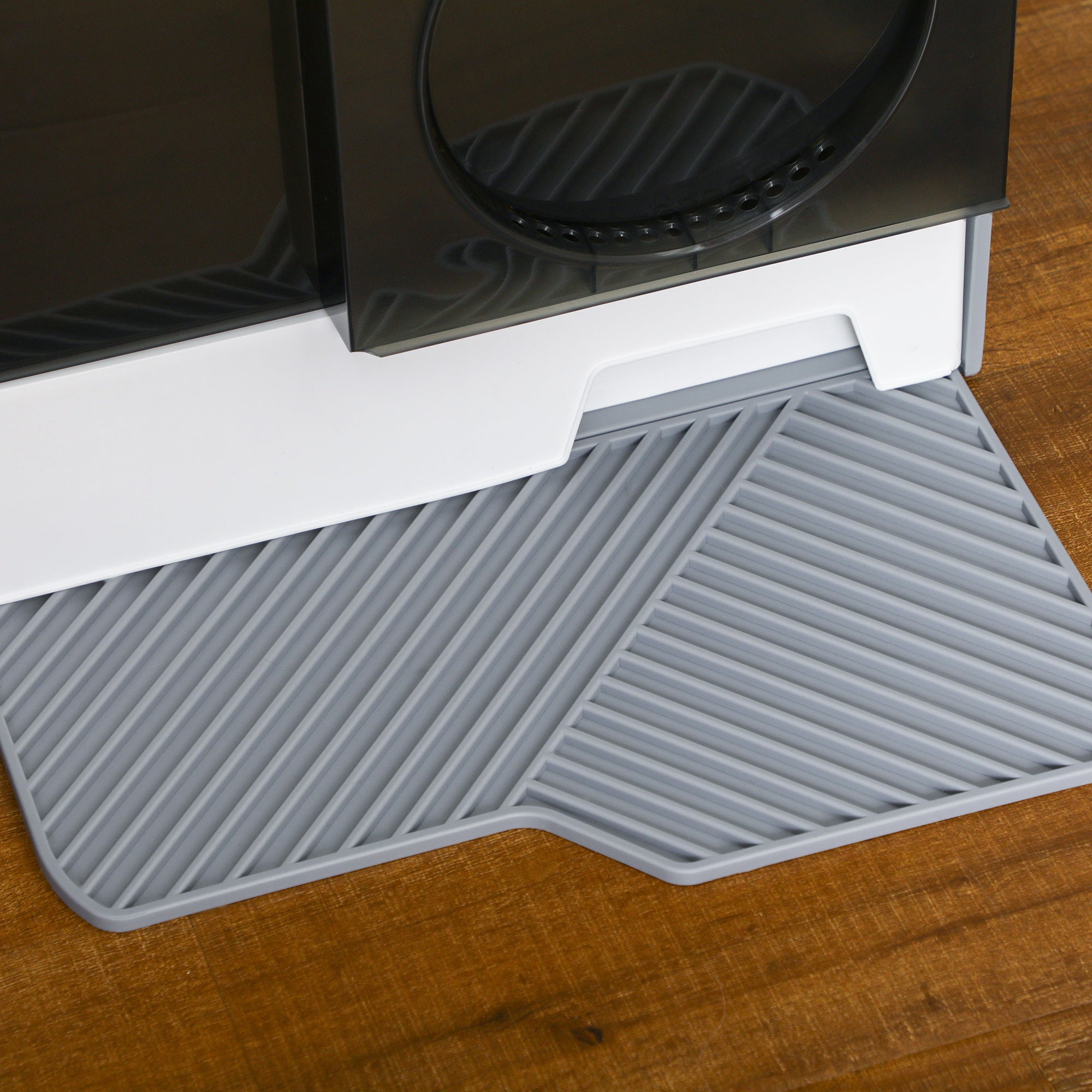 Hooded Cat Litter Box with Lid, Kitty Litter Pan with Pull-Out Drawer, Handle, Scoop, Deodorizer Packs for Odor Control & Easy-Clean, Grey