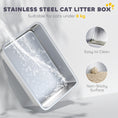 Load image into Gallery viewer, Stainless Steel Litter Box with Lid, Extra Large Hooded Cat Litter Tray for Big Cats with Front-Entry and Top-Exit, Metal Scoop, Deodorizer Bag, Non-Sticky, Odour Control and Easy Clean