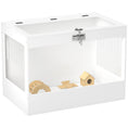 Load image into Gallery viewer, PawHut Hamster Cage with Openable Top & Lock, Transparent Acrylic Panels Small Animal Habitat with Hut, Seesaw, Ladder, for Dwarf Hamster Gerbil, 31.5" x 20" x 23", White