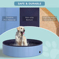 Load image into Gallery viewer, Dog Paddling Pool, Foldable Dog Pool, Leakproof & Hard Plastic, Portable Pet Bathtub with Non-Slip Base & Drainage Hole, for Indoors, Outdoors, Garden, Patio, 120 x 30 cm, Blue