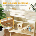 Load image into Gallery viewer, Large Hamster Cage, 28"Length Wooden Hamster Cage for Syrian, Dwarf, Gerbil, Hamster Habitat with Seesaw, Water Bottle, Food Dish, Hut, Transparent Panel for Easy Observe