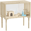 Load image into Gallery viewer, Large Hamster Cage, 28"Length Wooden Hamster Cage for Syrian, Dwarf, Gerbil, Hamster Habitat with Seesaw, Water Bottle, Food Dish, Hut, Transparent Panel for Easy Observe
