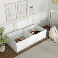 Load image into Gallery viewer, PawHut Whelping Box for Dogs and Puppies, Dog Whelping Box with Washable Waterproof Pee Pad & Adjustable Door for Medium and Small Dogs, White, 77" x 38" x 19"