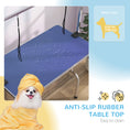 Charger l'image dans la visionneuse de la galerie, 43"L Dog Grooming Table, Pet Foldable Grooming Table with 8"- 32" Adjustable Arm, Two Nooses, Mesh Tray and Rubber Top for Large Medium Small Pets, Blue