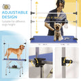 Charger l'image dans la visionneuse de la galerie, 43"L Dog Grooming Table, Pet Foldable Grooming Table with 8"- 32" Adjustable Arm, Two Nooses, Mesh Tray and Rubber Top for Large Medium Small Pets, Blue