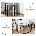 Load image into Gallery viewer, Dog Playpen Indoor, Foldable Pet Fence Puppy Pen for Small Medium Dogs with Door, 5 Panels, 29 Inch Tall, for Stairway, Doorway, Hallway, Black