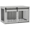 Load image into Gallery viewer, Dog Crate Furniture, Dog House Furniture Style for Large Breeds, Pet Kennel with Removable Cushion for Indoor Use, 98 x 58 x 61cm, Grey