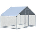 Load image into Gallery viewer, PawHut Large Chicken Coop Metal Chicken Run with Waterproof and Anti-UV Cover, Spire Shaped Walk-in Fence Cage Hen House for Outdoor and Yard Farm Use, 1.3" Tube Diameter, 9.8' x 6.6' x 6.4'