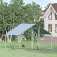 Load image into Gallery viewer, PawHut Large Chicken Coop Metal Chicken Run with Waterproof and Anti-UV Cover, Spire Shaped Walk-in Fence Cage Hen House for Outdoor and Yard Farm Use, 1.3" Tube Diameter, 9.8' x 6.6' x 6.4'
