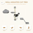 Load image into Gallery viewer, 3Pcs Cat Wall Shelf with Scratching Post, Cat Wall Shelves for Relaxing, Climbing, Cat Wall With Soft Ladder, Scratching Board, Hammock, Grey