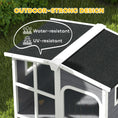 Charger l'image dans la visionneuse de la galerie, Wooden Dog House Outdoor with Removable Bottom, Cabin Style Raised Pet Kennel, with Openable Asphalt Roof, Door Curtain, Side Windows for Large Sized Dog, Dark Grey