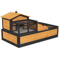 Load image into Gallery viewer, Tortoise House 3-Room Wooden Tortoise Enclosure Large Reptile Cage with 2 Stories, Ladder, Balcony, Tray, Openable Roof, 60H x 112L x 65Wcm, Yellow