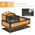 Load image into Gallery viewer, Tortoise House 3-Room Wooden Tortoise Enclosure Large Reptile Cage with 2 Stories, Ladder, Balcony, Tray, Openable Roof, 60H x 112L x 65Wcm, Yellow