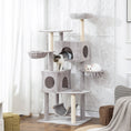 Load image into Gallery viewer, Cat Tree, 66 Inch Large Cat Tower with 2 Door Condos, 3 Big Hammocks, Plush Top Perch, Sisal Scratching Posts, Multi-level Kitty Tree for Indoor Kittens, Light Grey