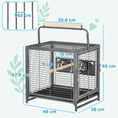 Load image into Gallery viewer, Bird Cage Budgie Cage for Budgie, Lovebirds, Green Cheek Canary, Parakeet, Cockatiel, Travel Breeding Cage w/ Wooden Perch Handle, 48 x 38 x 65 cm
