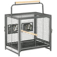 Load image into Gallery viewer, Bird Travel Carrier Cage for Parrots Conures African Grey Cockatiel Parakeets with Stand Perch, Stainless Steel Bowls, Pull Out Tray, Black