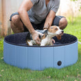 Load image into Gallery viewer, Dog Paddling Pool, Foldable Dog Pool, Leakproof & Hard Plastic, Portable Pet Bathtub with Non-Slip Base & Drainage Hole, for Indoors, Outdoors, Garden, Patio, 100 x 30 cm, Blue