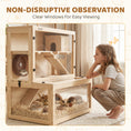 Load image into Gallery viewer, Wooden Hamster Cage, Large Gerbil Cage with Hut, Wheel, Ramps, 3 Tier Small Animal Habitat with Removable Viewing Panels, 80 x 50 x 84 cm, Natural