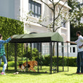 Load image into Gallery viewer, PawHut 8' x 4' x 6' Outdoor Dog Kennel, Welded Wire Heavy Duty Dog Run with 360° Rotating Bowls, Dog Kennel Outside with Waterproof & UV Resistant Cover, for S&M&L Dogs