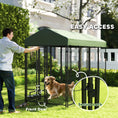 Load image into Gallery viewer, PawHut 8' x 4' x 6' Outdoor Dog Kennel, Welded Wire Heavy Duty Dog Run with 360° Rotating Bowls, Dog Kennel Outside with Waterproof & UV Resistant Cover, for S&M&L Dogs