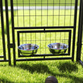 Load image into Gallery viewer, PawHut 8' x 4' x 6' Outdoor Dog Kennel, Welded Wire Heavy Duty Dog Run with 360° Rotating Bowls, Dog Kennel Outside with Waterproof & UV Resistant Cover, for S&M&L Dogs