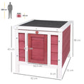 Load image into Gallery viewer, Wooden Rabbit Hutch Outdoor, Guinea Pig Hutch, Rabbit Hideaway, Cat House, Bunny Cage Small Animal House with Openable Roof, 51 x 42 x 43 cm, Red
