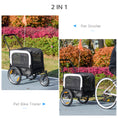 Load image into Gallery viewer, 2 in 1 Dog Bike Trailer, Pet Cargo, Pet House with Safety Leash, Hitch, Quick-Release Wheels, Flag, Reflectors, Cushion, Dog Wagon for Small Dogs, Grey
