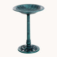 Load image into Gallery viewer, 28'' Bird Bath Outdoor Resin Decor with Fleur De Lis Pattern, Time-Worn Finish