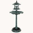 Load image into Gallery viewer, 3-in-1 Garden Bird Bath Bowl Pedestal with Bird Feeder, Large Water Basin, Underneath Flower Planter, Green