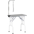 Charger l'image dans la visionneuse de la galerie, 32in Foldable Dog Grooming Table for Small Medium Dogs, Pet Grooming Table for Cats Puppies with Adjustable Arm, Noose and Non-Slip Surface, Grey