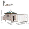 Load image into Gallery viewer, Chicken Coop with Chicken Run, Outdoor Hen House Poultry Cage with Nesting Box, Openable Top, 196 x 76 x 97cm, Natural