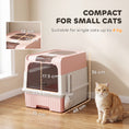 Load image into Gallery viewer, Cat litter Box with Lid, Enclosed Cat Litter Box with Pull-Out Drawer Tray, Scoop, 4 Deodorisation Bags, Front Entry & Top Exit, Privacy, Odour Control and Easy to Clean, Pink