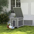 Load image into Gallery viewer, PawHut Duck Coop, Wooden Rabbit Hutch with Openable Roof, Removable Floor, Double Doors, Ramp, Weatherproof Pet House, Small Animal Outdoor Shelter for 2-4 Chickens, Geese, 25" x 32" x 30"