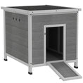 Load image into Gallery viewer, PawHut Duck Coop, Wooden Rabbit Hutch with Openable Roof, Removable Floor, Double Doors, Ramp, Weatherproof Pet House, Small Animal Outdoor Shelter for 2-4 Chickens, Geese, 25" x 32" x 30"