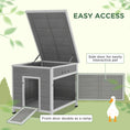 Load image into Gallery viewer, PawHut Duck Coop, Wooden Rabbit Hutch with Openable Roof, Removable Floor, Double Doors, Ramp, Weatherproof Pet House, Small Animal Outdoor Shelter for 2-4 Chickens, Geese, 25" x 32" x 30"
