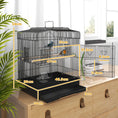 Load image into Gallery viewer, Bird Cage with Perches, Food Bowls, Swing, Parrot Cage for Budgie, Parakeet, Small Bird, 46.5 x 36 x 59cm, Black
