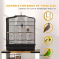 Load image into Gallery viewer, Bird Cage with Perches, Food Bowls, Swing, Parrot Cage for Budgie, Parakeet, Small Bird, 46.5 x 36 x 59cm, Black
